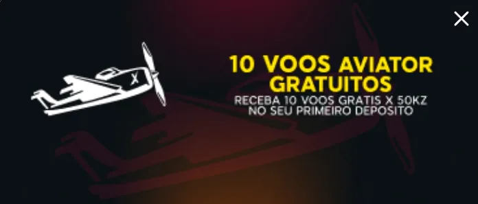 10 voos Aviator gratuitos no 1º depósito